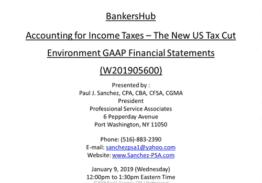 Accounting for Income Taxes – The New US Tax Cut Environment