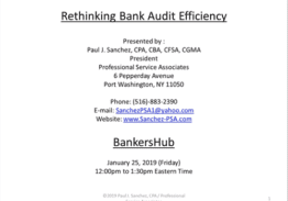 Rethinking Bank Audit Efficiency