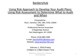 Using Risk Assessment to Develop Your Audit Plan